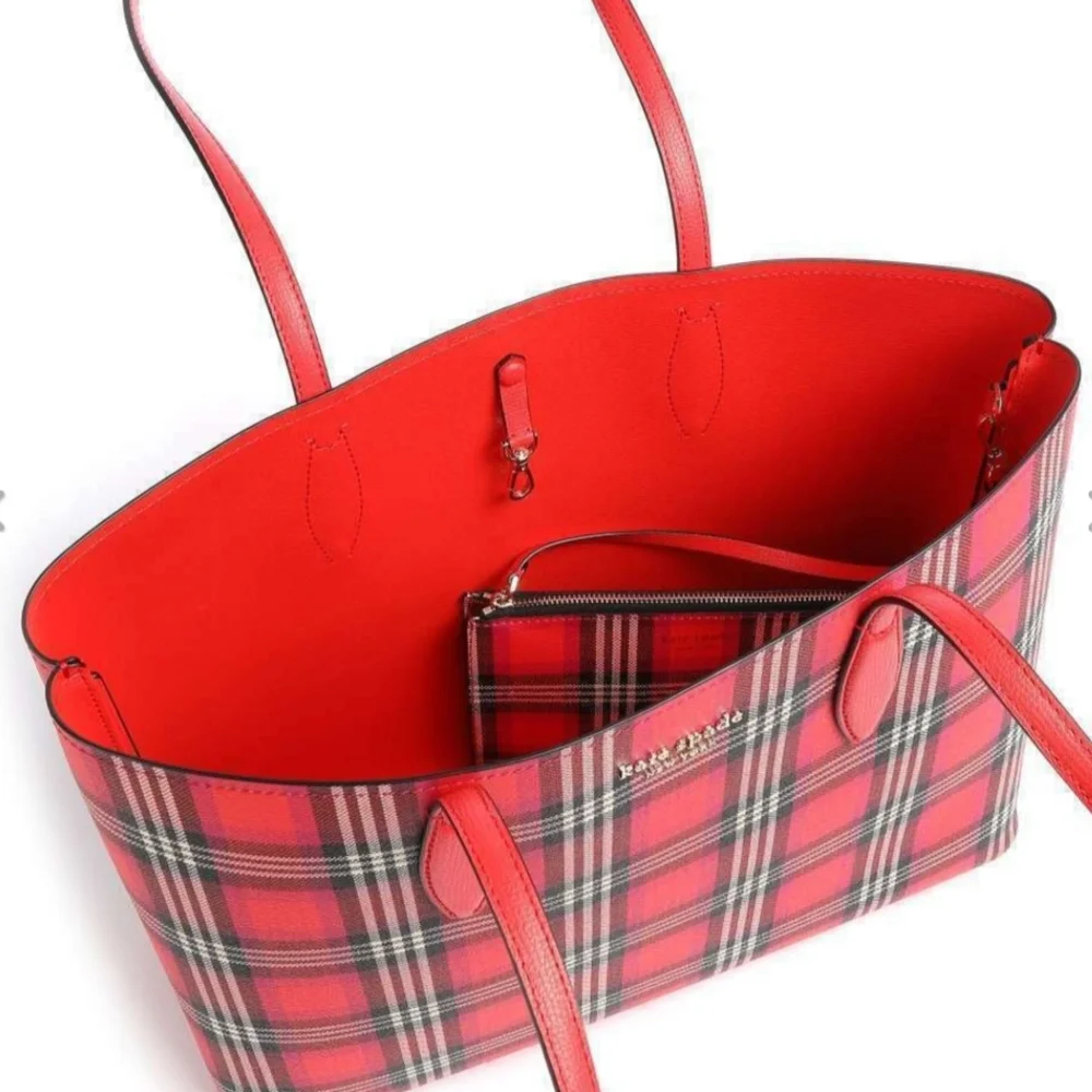 🥳🎈HOST PICK!🎈🥳  🍓 KATE SPADE All Day Foliage Plaid Tote 🍓